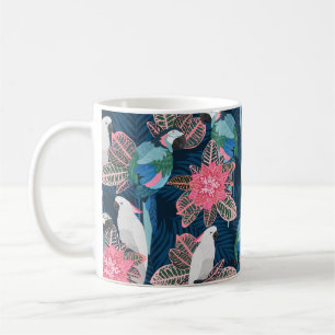 Mug Motif tropical sans couture avec perroquets. Vinta