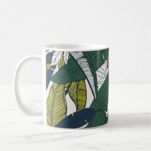 Mug Motif tropicale sans couture avec feuilles bananie