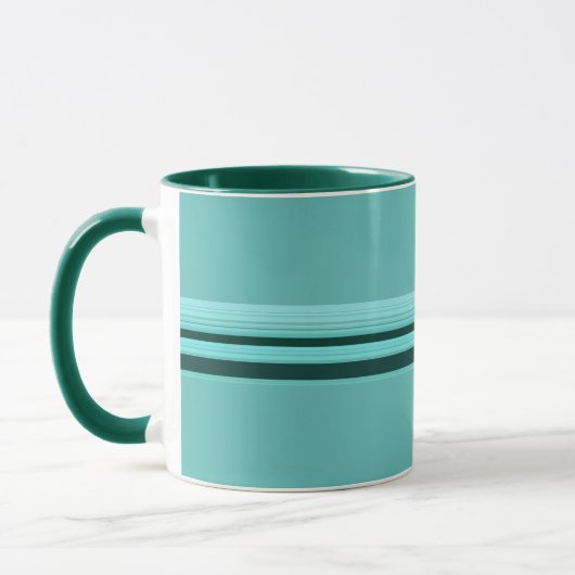 Mug Motif Turquoise à rayures modernes (Gauche)