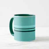 Mug Motif Turquoise à rayures modernes (Devant gauche)