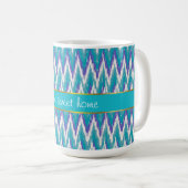 Mug motif turquoise et Amethyst iKat ZigZag (Devant droit)