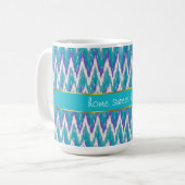Mug motif turquoise et Amethyst iKat ZigZag (Devant gauche)