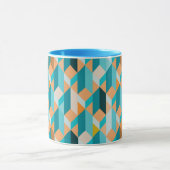 Mug Motif turquoise et orange de formes (Centre)