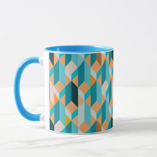 Mug Motif turquoise et orange de formes (Gauche)