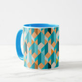 Mug Motif turquoise et orange de formes (Devant gauche)