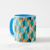 Mug Motif turquoise et orange de formes (Devant gauche)