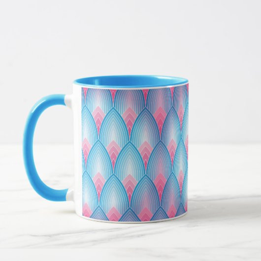 Mug Motif turquoise et rose de pétale (Gauche)