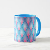 Mug Motif turquoise et rose de pétale (Devant droit)