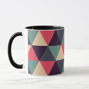 Mug Motif turquoise et rose de triangle