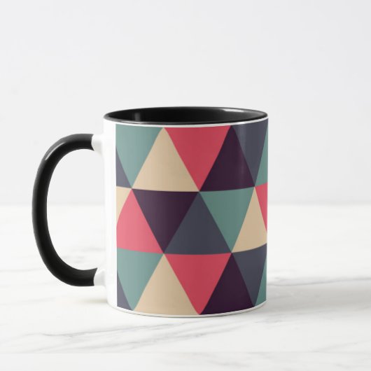 Mug Motif turquoise et rose de triangle (Gauche)