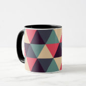 Mug Motif turquoise et rose de triangle (Devant gauche)
