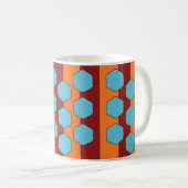 Mug Motif Turquoise rétro les années 70 rouge orange (Devant droit)
