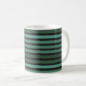 Mug Motif uni rayé vert rétro (Devant droit)