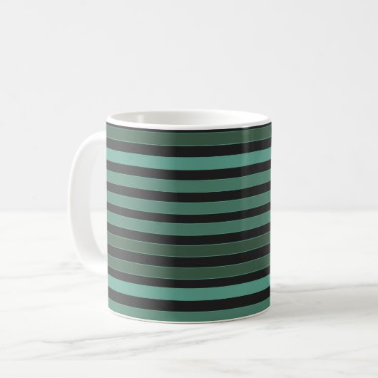Mug Motif uni rayé vert rétro (Devant gauche)
