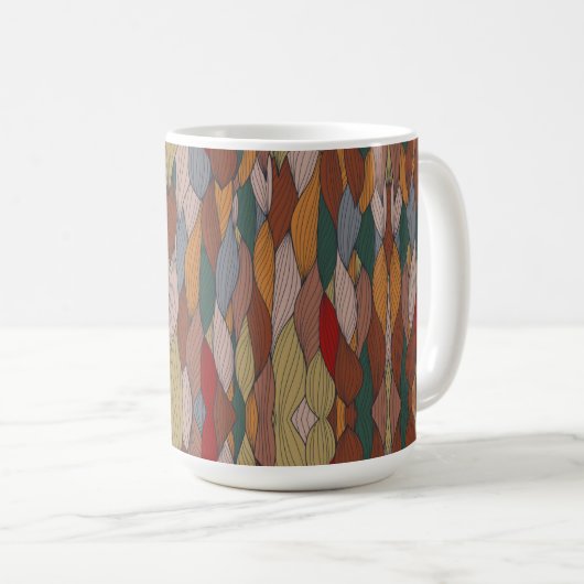 Mug Motif unique Wavy avec rose orange Brown vert (Devant droit)