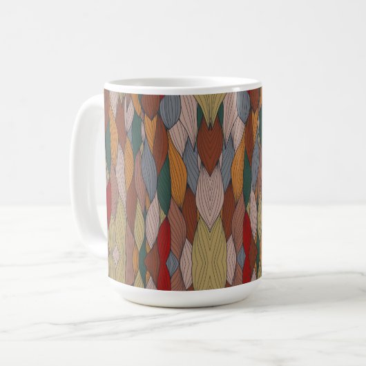 Mug Motif unique Wavy avec rose orange Brown vert (Devant gauche)