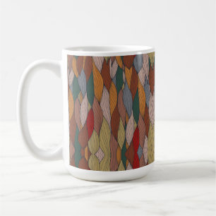 Mug Motif unique Wavy avec rose orange Brown vert