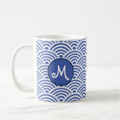 Mug Motif Vague Classique Japonais avec Monogramme (Gauche)
