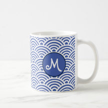 Motif Vague Classique Japonais avec Monogramme