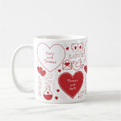 Mug Motif Valentin - Rouge sur blanc (Gauche)