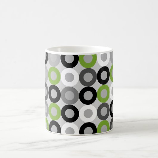 Mug Motif vectoriel des points noirs et blancs vert mo (Centre)