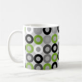 Mug Motif vectoriel des points noirs et blancs vert mo (Gauche)