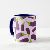 Mug Motif végétal d'aubergine violet végétal Conceptio (Devant gauche)