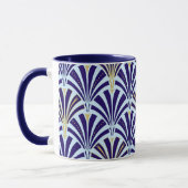 Mug Motif ventilateur Art déco - cobalt et bleu ciel (Gauche)