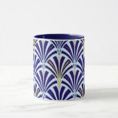 Mug Motif ventilateur Art déco - cobalt et bleu ciel (Centre)