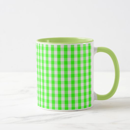 Mug Motif vert au néon de guingan (Droite)