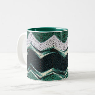 Mug - Motif vert Chevron en Crochet