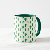 Mug Motif vert clair de cactus (Devant droit)