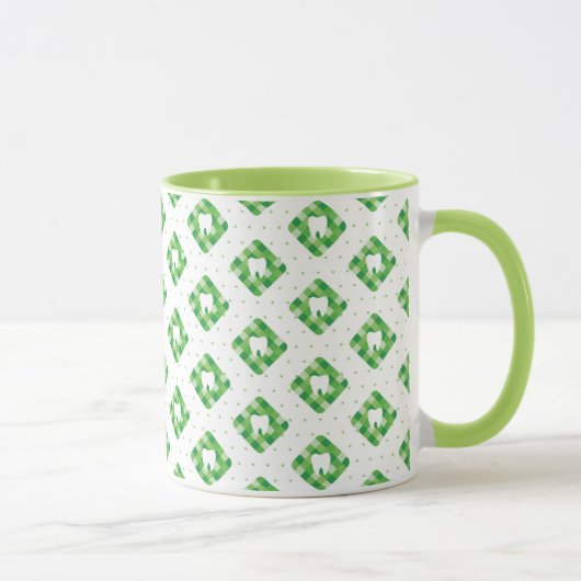 Mug Motif vert de dent de plaid (Droite)