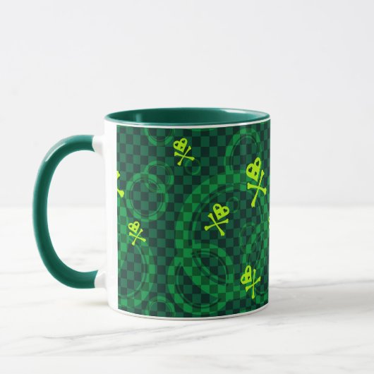 Mug Motif vert d'Emo avec des cercles (Gauche)