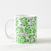 Mug Motif vert feuilles moderne élégant Nom personnali (Gauche)