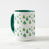 Mug motif vert forêt. (Devant gauche)