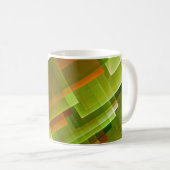 Mug Motif vert orange abstrait géométrique (Devant droit)