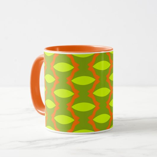 Mug Motif Vert Oval Orange (Devant gauche)