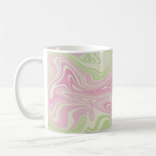 Mug Motif vert rose tourbillonnant liquide