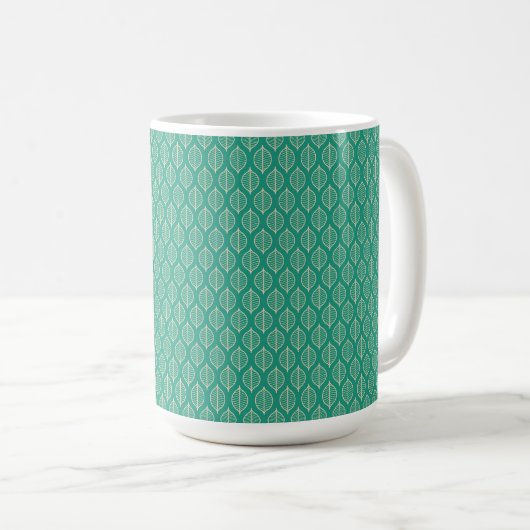 Mug Motif vert stylisé de feuille (Devant droit)