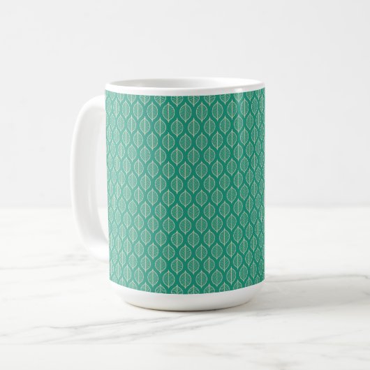 Mug Motif vert stylisé de feuille (Devant gauche)