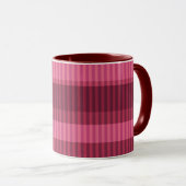 Mug Motif vertical rayé rouge corail (Devant droit)
