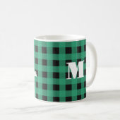 Mug Motif Vichy Buffalo Noël Monogramme Personnalisé (Devant droit)