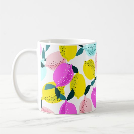 Mug Motif Vintage aux citrons à main (Gauche)