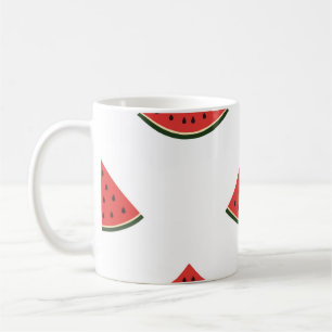 Mug motif vintage avec des tranches de pastèque sur un