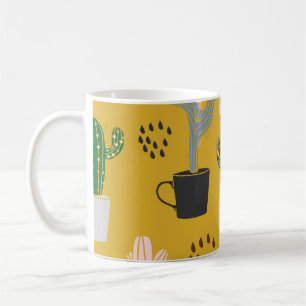 Mug Motif Vintage Cactus à main