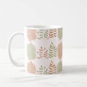 Mug Motif Vintage de feuille vert rouge rétro