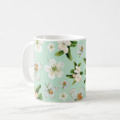 Mug Motif vintage de fleurs de printemps (Devant gauche)