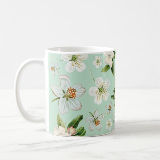 Mug Motif vintage de fleurs de printemps (Gauche)