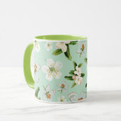 Mug Motif vintage de fleurs de printemps (Devant gauche)